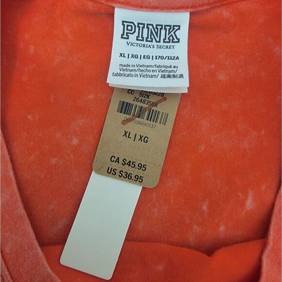 Victoria’s Secret PINK Adjustable Ruched Side Tank Dress Orange Mini Size XL - Picture 7 of 11